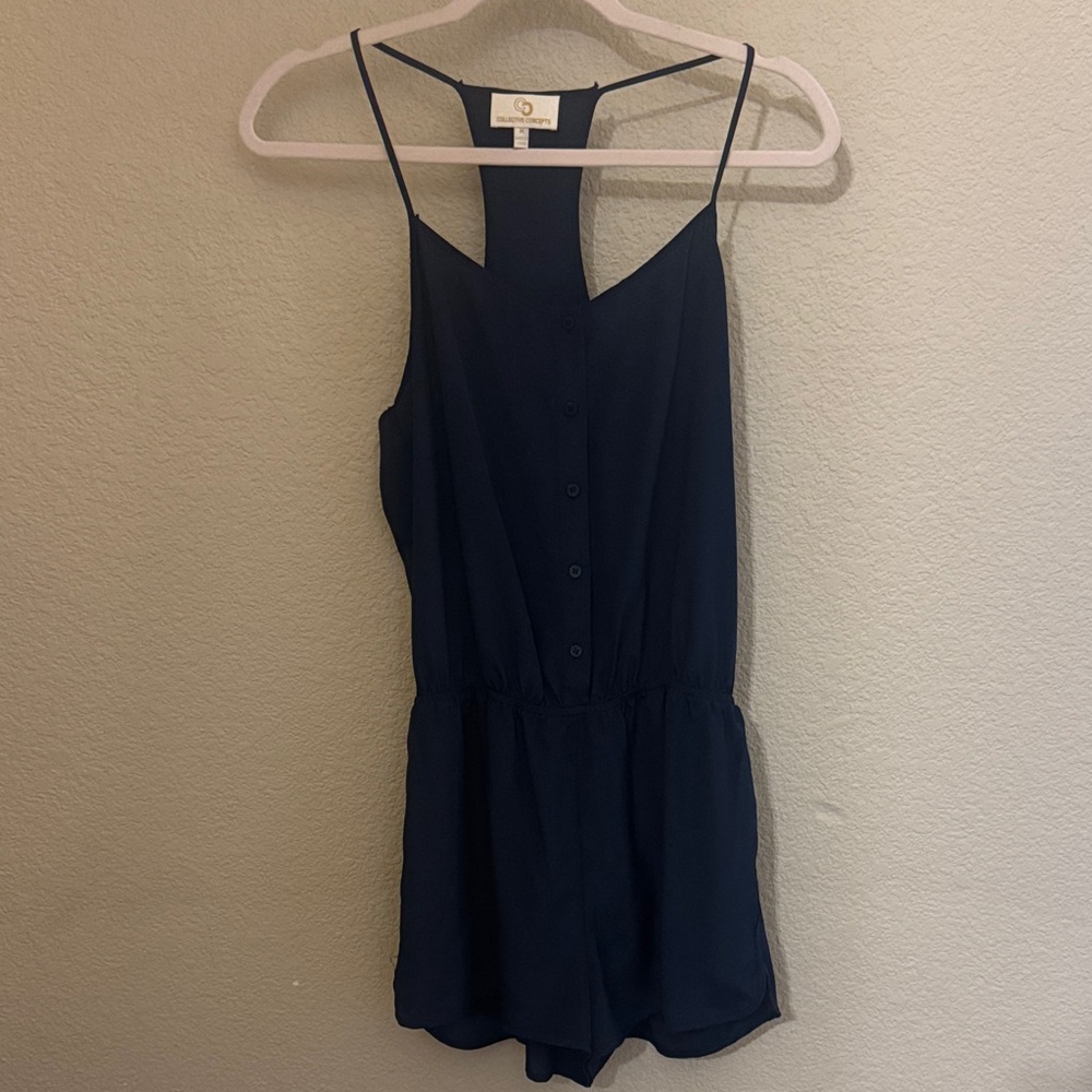 Collective Concepts Navy Blue Romper